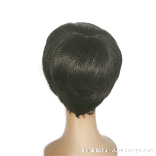 Short Pixie Cut None Lace Wig Human Hair Cheap Short Curly Wigs For Black Women Perruque Naturelle Courte